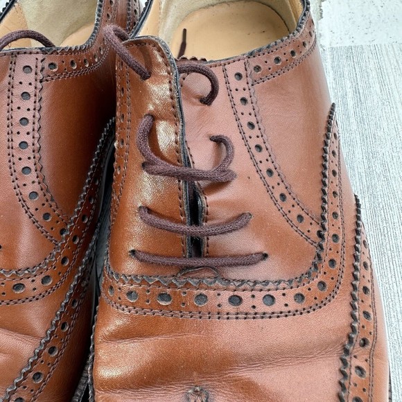Salvatore Ferragamo Firenze Oxford Brogue Dress Shoes Men\'s 11B English Tan
